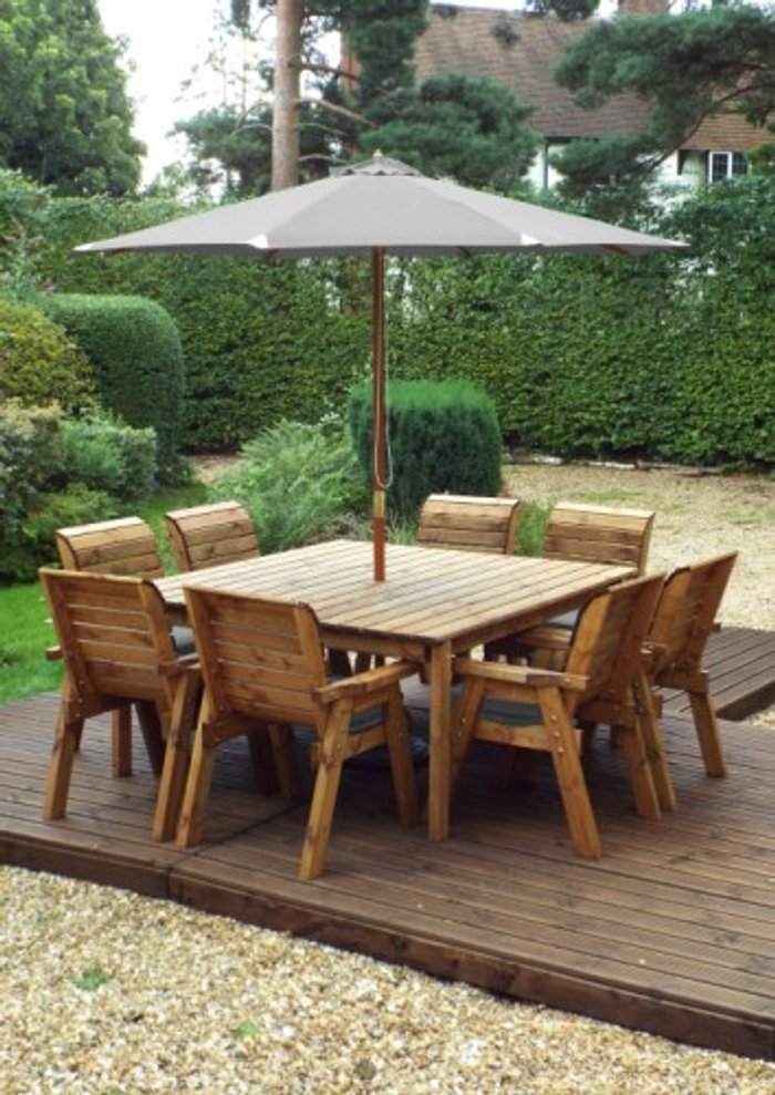 Office Monster | Own Brand HB82GR - Eight Seater Outdoor Dining Table Set Grey Accessories Own Brand HB82GR - Eight Seater Outdoor Dining Table Set Grey Accessories