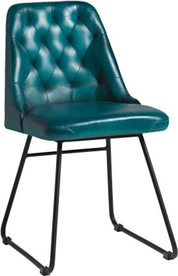 Office Monster | Darwin Helena Side Chair Leather Vintage Blue Darwin Helena Side Chair Leather Vintage Blue