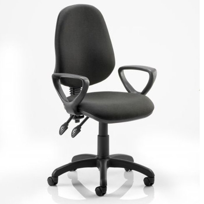 Office Monster | Eclipse II Eclipse II Lever Task Operator Chair Black With Loop Arms Eclipse II Eclipse II Lever Task Operator Chair Black With Loop Arms