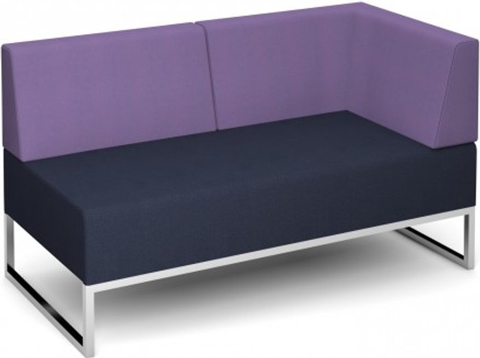 Office Monster | Social Spaces Nera modular soft seating double bench with back and left arm fully upholstered - made to order Social Spaces Nera modular soft seating double bench with back and left arm fully upholstered - made to order