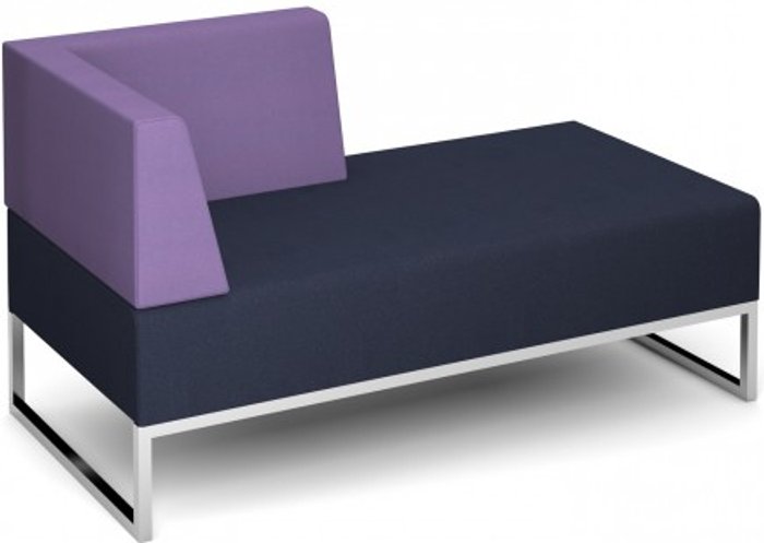 Office Monster | Social Spaces Nera modular soft seating double bench with right hand back and arm fully upholstered - made to order Social Spaces Nera modular soft seating double bench with right hand back and arm fully upholstered - made to order