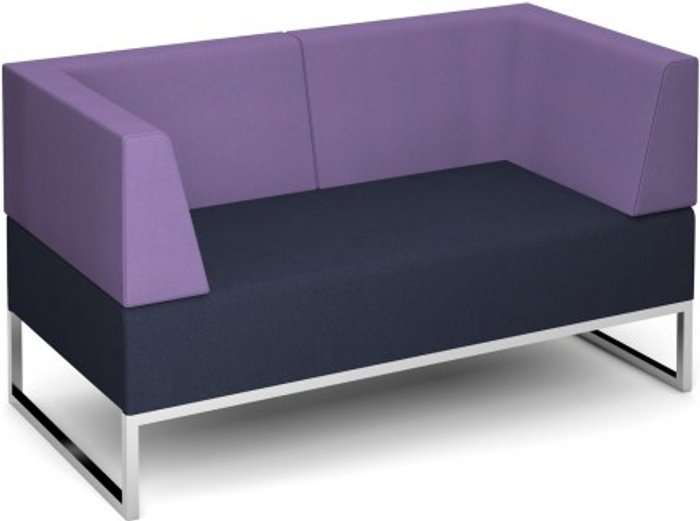 Office Monster | Social Spaces Nera modular soft seating double bench with double back and arms fully upholstered - made to order Social Spaces Nera modular soft seating double bench with double back and arms fully upholstered - made to order