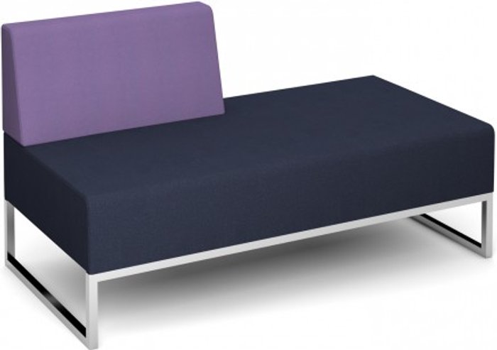 Office Monster | Social Spaces Nera modular soft seating double bench with right hand back fully upholstered - made to order Social Spaces Nera modular soft seating double bench with right hand back fully upholstered - made to order