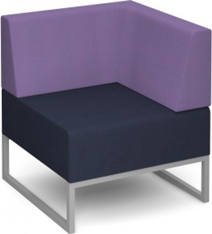 Office Monster | Social Spaces Nera modular soft seating single bench with back and left arm fully upholstered - made to order Social Spaces Nera modular soft seating single bench with back and left arm fully upholstered - made to order