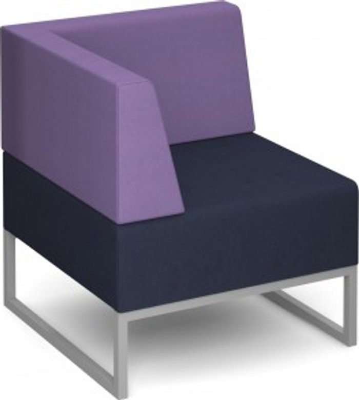 Office Monster | Social Spaces Nera modular soft seating single bench with back and right arm fully upholstered - made to order Social Spaces Nera modular soft seating single bench with back and right arm fully upholstered - made to order