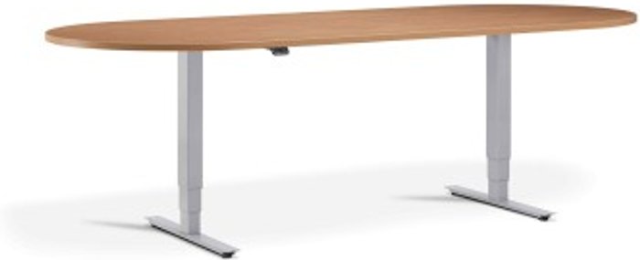 Office Monster | Lavoro Advance Meeting Table 2400 x 1000mm / Silver / D-End Top / Beech Lavoro Advance Meeting Table 2400 x 1000mm / Silver / D-End Top / Beech