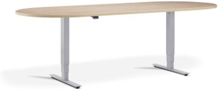 Office Monster | Lavoro Advance Meeting Table 2400 x 1000mm / Silver / D-End Top / Maple Lavoro Advance Meeting Table 2400 x 1000mm / Silver / D-End Top / Maple
