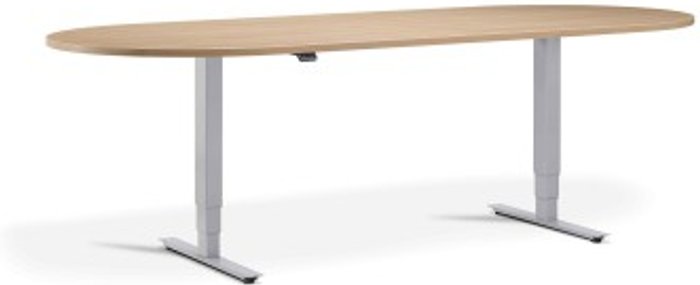 Office Monster | Lavoro Advance Meeting Table 2400 x 1000mm / Silver / D-End Top / Oak Lavoro Advance Meeting Table 2400 x 1000mm / Silver / D-End Top / Oak