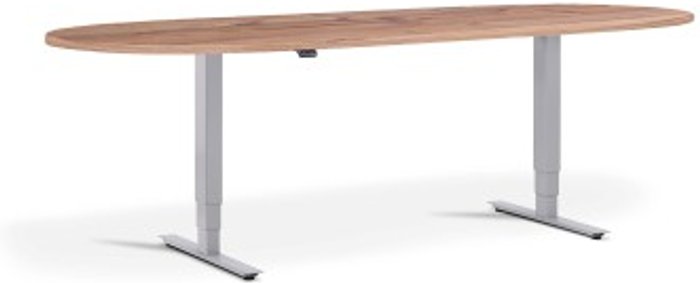 Office Monster | Lavoro Advance Meeting Table 2400 x 1000mm / Silver / D-End Top / Timber Lavoro Advance Meeting Table 2400 x 1000mm / Silver / D-End Top / Timber