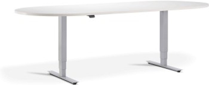 Office Monster | Lavoro Advance Meeting Table 2400 x 1000mm / Silver / D-End Top / White Lavoro Advance Meeting Table 2400 x 1000mm / Silver / D-End Top / White