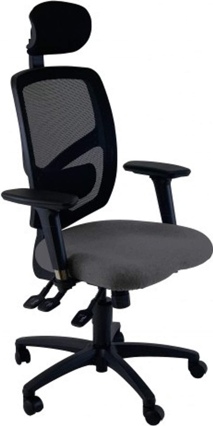 Office Monster | UNI UNI 12 Ergonomic Task Operator Chair Paseo Grey Chrome Base Height Adjustable Arms Headrest UNI UNI 12 Ergonomic Task Operator Chair Paseo Grey Chrome Base Height Adjustable Arms Headrest