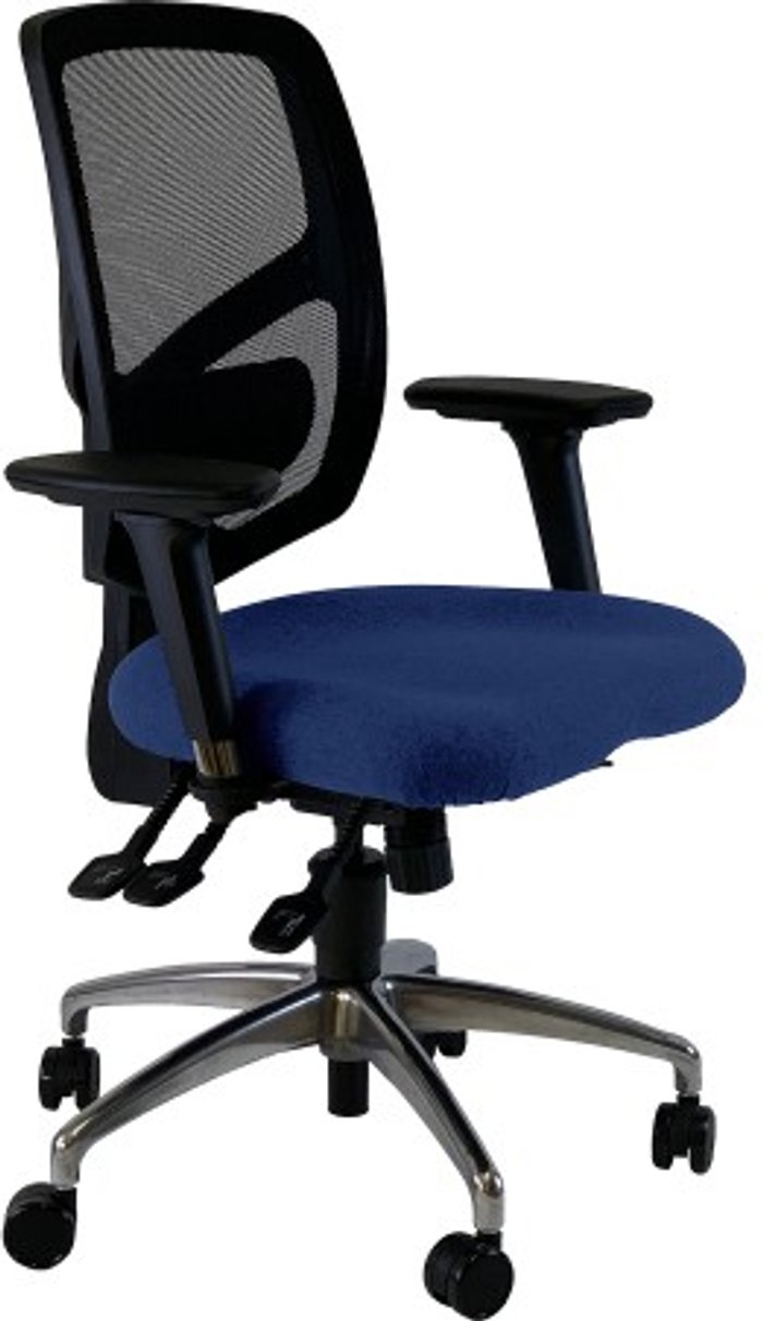 Office Monster | UNI UNI 12 Ergonomic Task Operator Chair Scuba Blue Chrome Base Multi-function Arms UNI UNI 12 Ergonomic Task Operator Chair Scuba Blue Chrome Base Multi-function Arms
