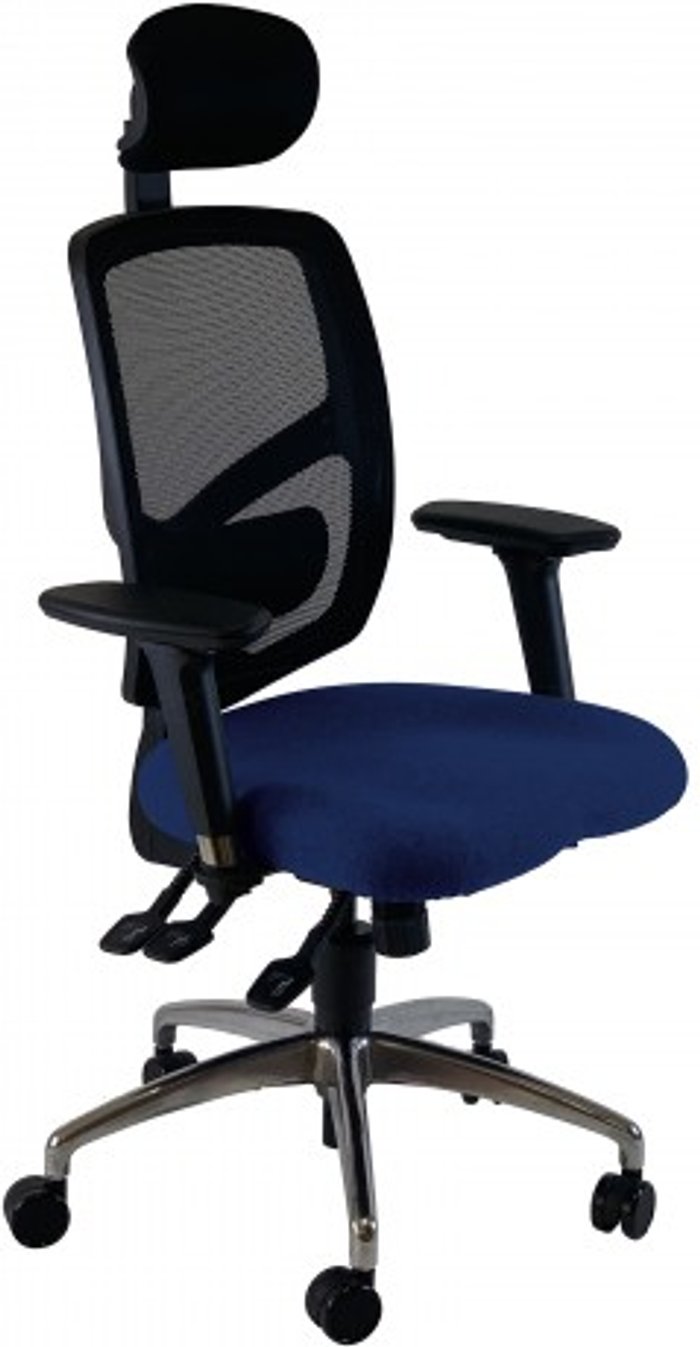 Office Monster | UNI UNI 12 Ergonomic Task Operator Chair Scuba Blue Chrome Base Multi-function Arms Headrest UNI UNI 12 Ergonomic Task Operator Chair Scuba Blue Chrome Base Multi-function Arms Headrest