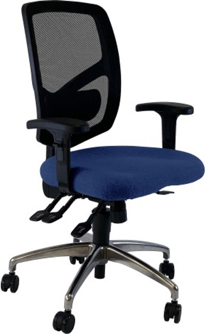 Office Monster | UNI UNI 12 Ergonomic Task Operator Chair Scuba Blue Chrome Base Height Adjustable Arms UNI UNI 12 Ergonomic Task Operator Chair Scuba Blue Chrome Base Height Adjustable Arms
