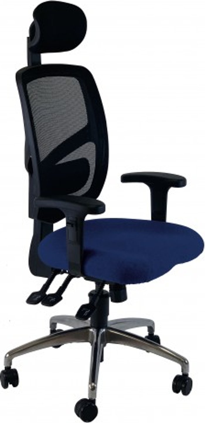 Office Monster | UNI UNI 12 Ergonomic Task Operator Chair Scuba Blue Chrome Base Height Adjustable Arms Headrest UNI UNI 12 Ergonomic Task Operator Chair Scuba Blue Chrome Base Height Adjustable Arms Headrest