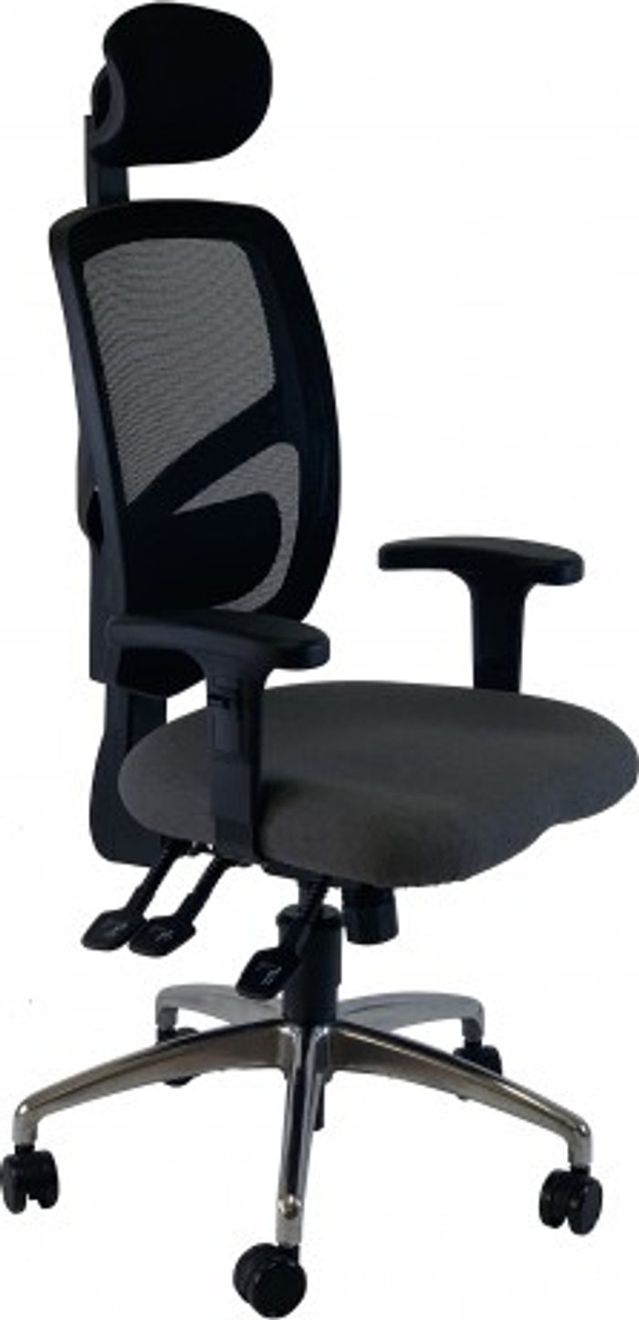 Office Monster | UNI UNI 12 Ergonomic Task Operator Chair Xtreme Havana Black fabric Chrome Base Height Adjustable Arms Headrest UNI UNI 12 Ergonomic Task Operator Chair Xtreme Havana Black fabric Chrome Base Height Adjustable Arms Headrest