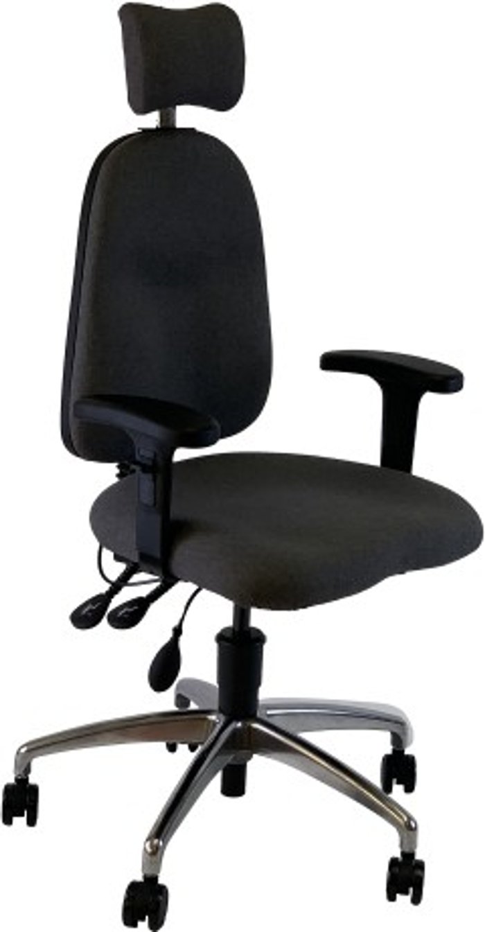 Office Monster | UNI UNI 1 Ergonomic Task Operator Chair Havana Black Chrome Base Height Adjustable Arms Headrest UNI UNI 1 Ergonomic Task Operator Chair Havana Black Chrome Base Height Adjustable Arms Headrest