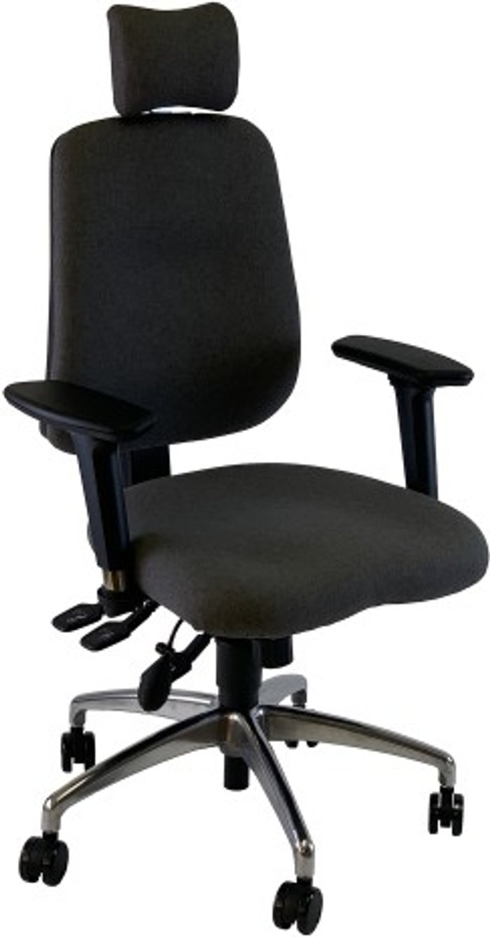 Office Monster | UNI UNI 3 Ergonomic Task Operator Chair Havana Black Chrome Base Multi-function Arms Headrest UNI UNI 3 Ergonomic Task Operator Chair Havana Black Chrome Base Multi-function Arms Headrest
