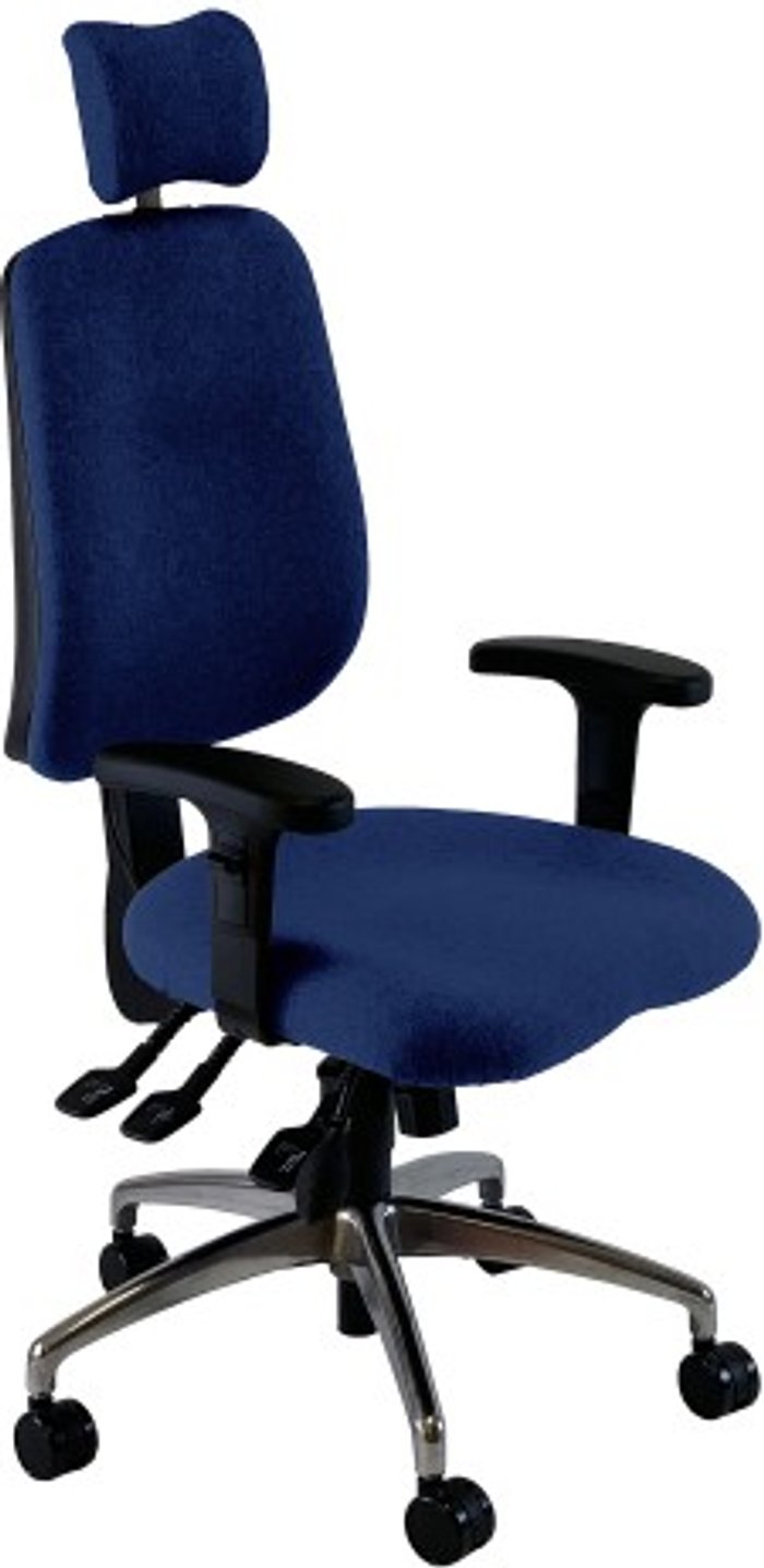 Office Monster | UNI UNI 3 Ergonomic Task Operator Chair Scuba Blue Chrome Base Height Adjustable Arms Headrest UNI UNI 3 Ergonomic Task Operator Chair Scuba Blue Chrome Base Height Adjustable Arms Headrest