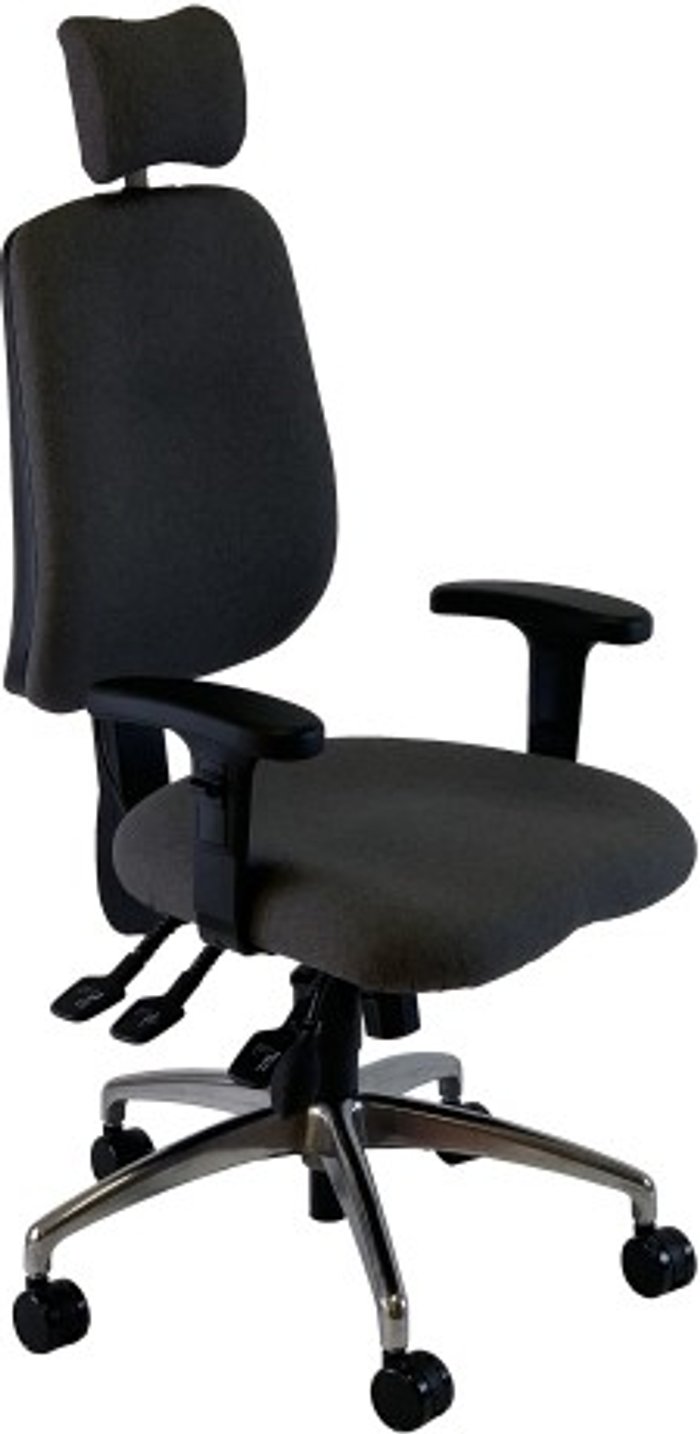 Office Monster | UNI UNI 3 Ergonomic Task Operator Chair Xtreme Havana Black fabric Chrome Base Height Adjustable Arms Headrest UNI UNI 3 Ergonomic Task Operator Chair Xtreme Havana Black fabric Chrome Base Height Adjustable Arms Headrest