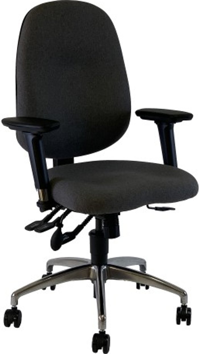 Office Monster | UNI UNI 4 Ergonomic Task Operator Chair Havana Black Chrome Base Multi-function Arms UNI UNI 4 Ergonomic Task Operator Chair Havana Black Chrome Base Multi-function Arms