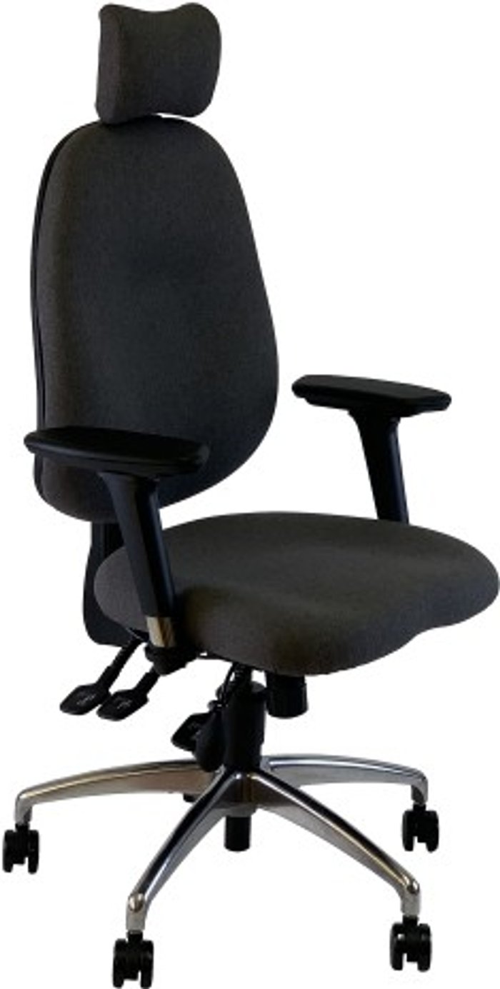 Office Monster | UNI UNI 4 Ergonomic Task Operator Chair Xtreme Havana Black fabric Chrome Base Multi-function Arms Headrest UNI UNI 4 Ergonomic Task Operator Chair Xtreme Havana Black fabric Chrome Base Multi-function Arms Headrest