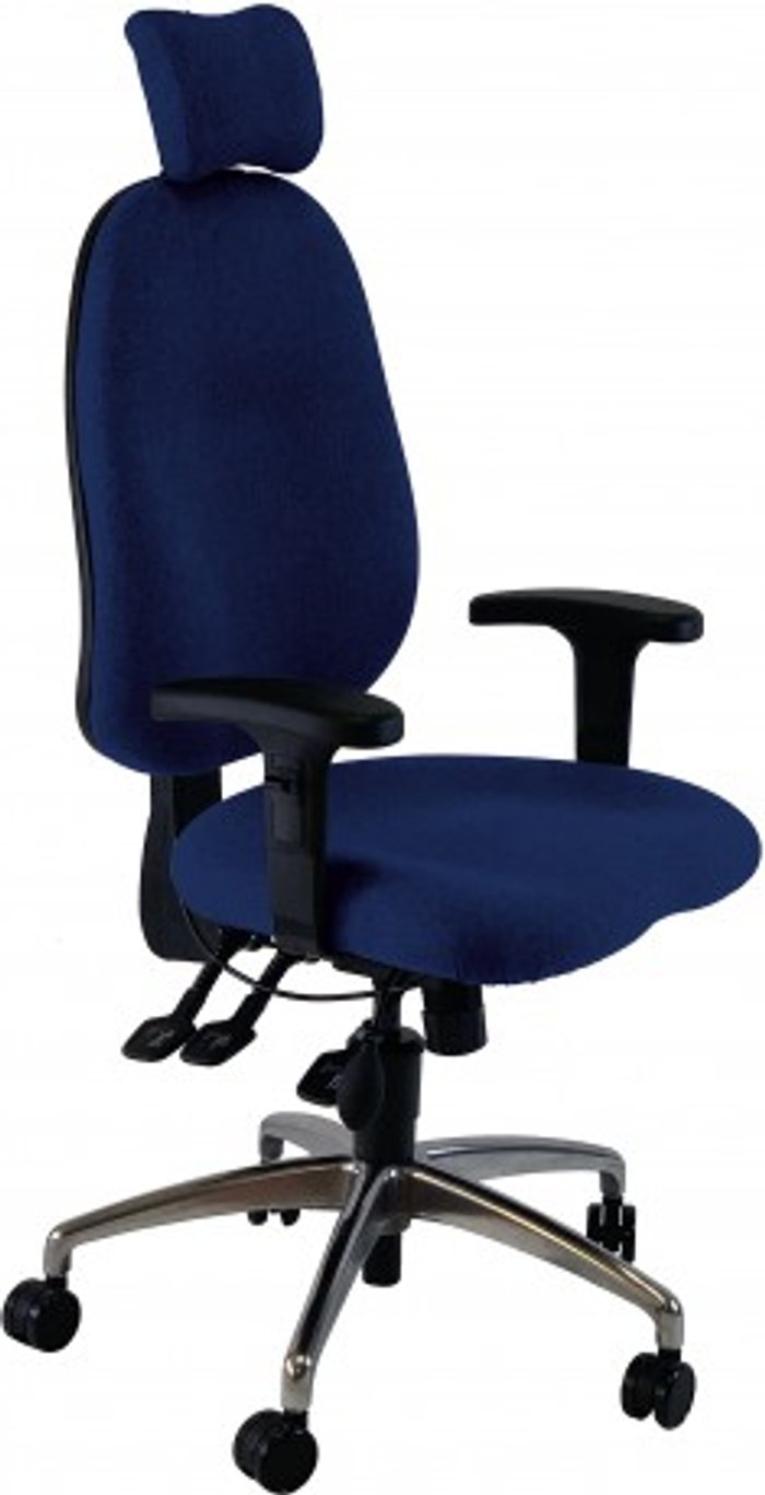 Office Monster | UNI UNI 4 Ergonomic Task Operator Chair Scuba Blue Chrome Base Height Adjustable Arms Headrest UNI UNI 4 Ergonomic Task Operator Chair Scuba Blue Chrome Base Height Adjustable Arms Headrest