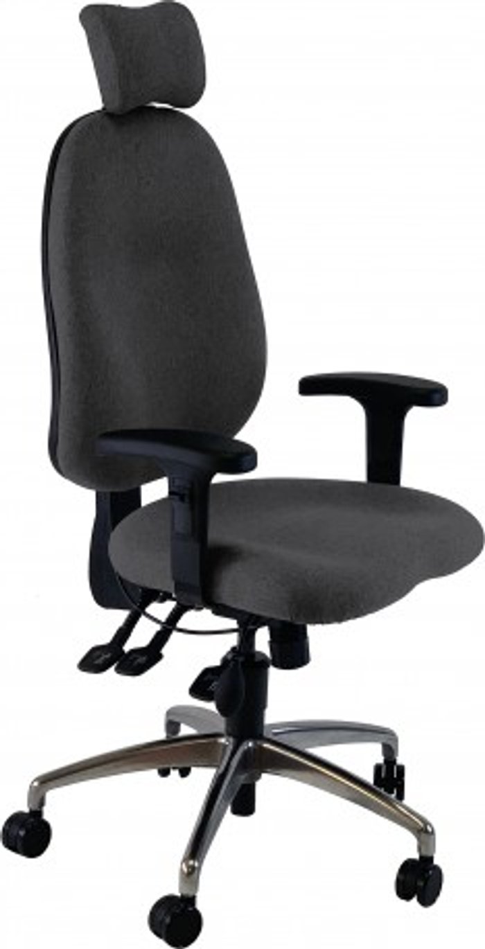 Office Monster | UNI UNI 4 Ergonomic Task Operator Chair Paseo Grey Chrome Base Height Adjustable Arms Headrest UNI UNI 4 Ergonomic Task Operator Chair Paseo Grey Chrome Base Height Adjustable Arms Headrest