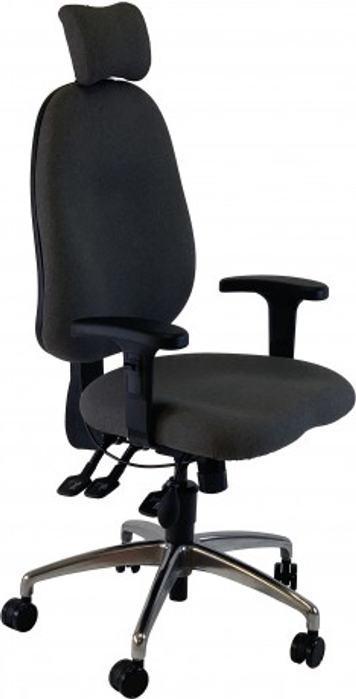 Office Monster | UNI UNI 4 Ergonomic Task Operator Chair Xtreme Havana Black fabric Chrome Base Height Adjustable Arms Headrest UNI UNI 4 Ergonomic Task Operator Chair Xtreme Havana Black fabric Chrome Base Height Adjustable Arms Headrest