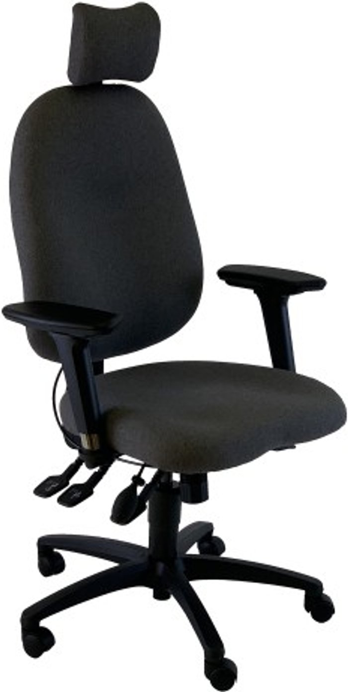 Office Monster | UNI UNI 5 Ergonomic Task Operator Chair Xtreme Havana Black fabric Multi-function Arms Headrest UNI UNI 5 Ergonomic Task Operator Chair Xtreme Havana Black fabric Multi-function Arms Headrest