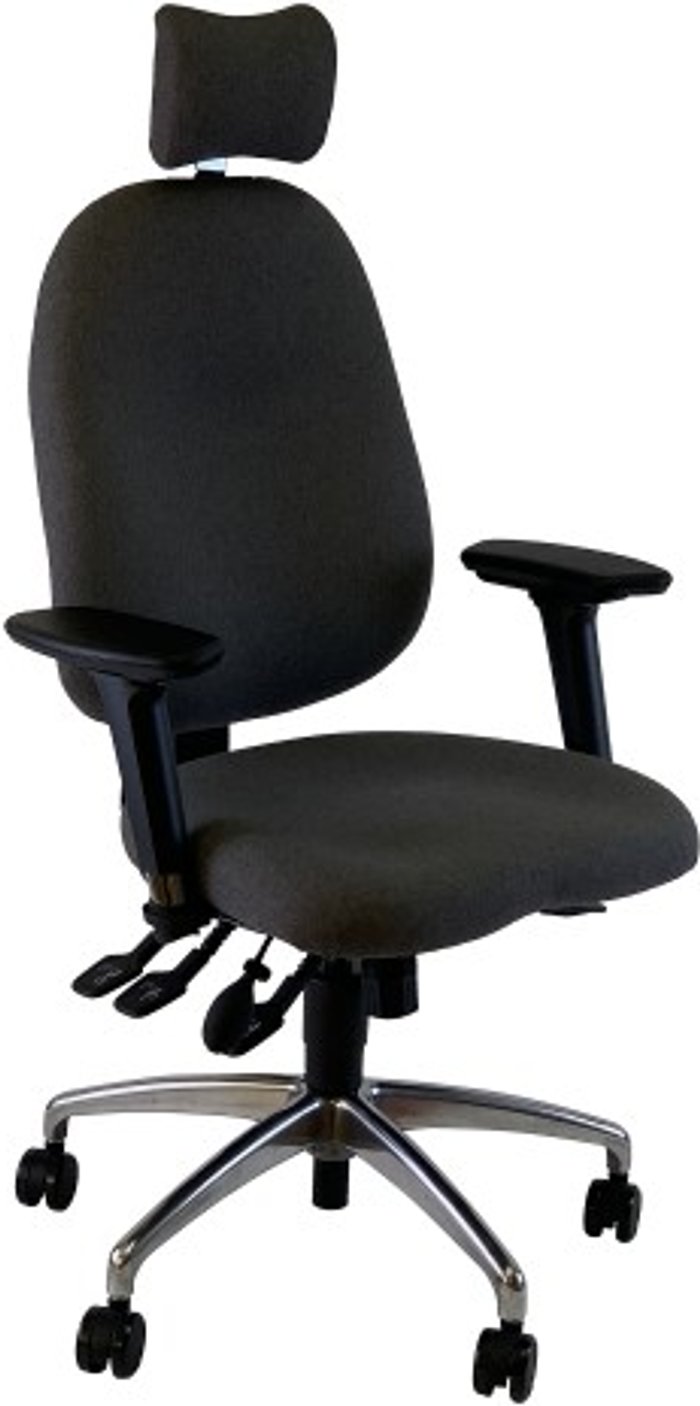 Office Monster | UNI UNI 5 Ergonomic Task Operator Chair Havana Black Chrome Base Multi-function Arms Headrest UNI UNI 5 Ergonomic Task Operator Chair Havana Black Chrome Base Multi-function Arms Headrest