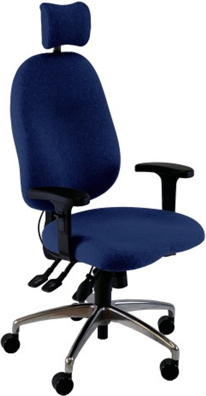 Office Monster | UNI UNI 5 Ergonomic Task Operator Chair Scuba Blue Chrome Base Height Adjustable Arms Headrest UNI UNI 5 Ergonomic Task Operator Chair Scuba Blue Chrome Base Height Adjustable Arms Headrest