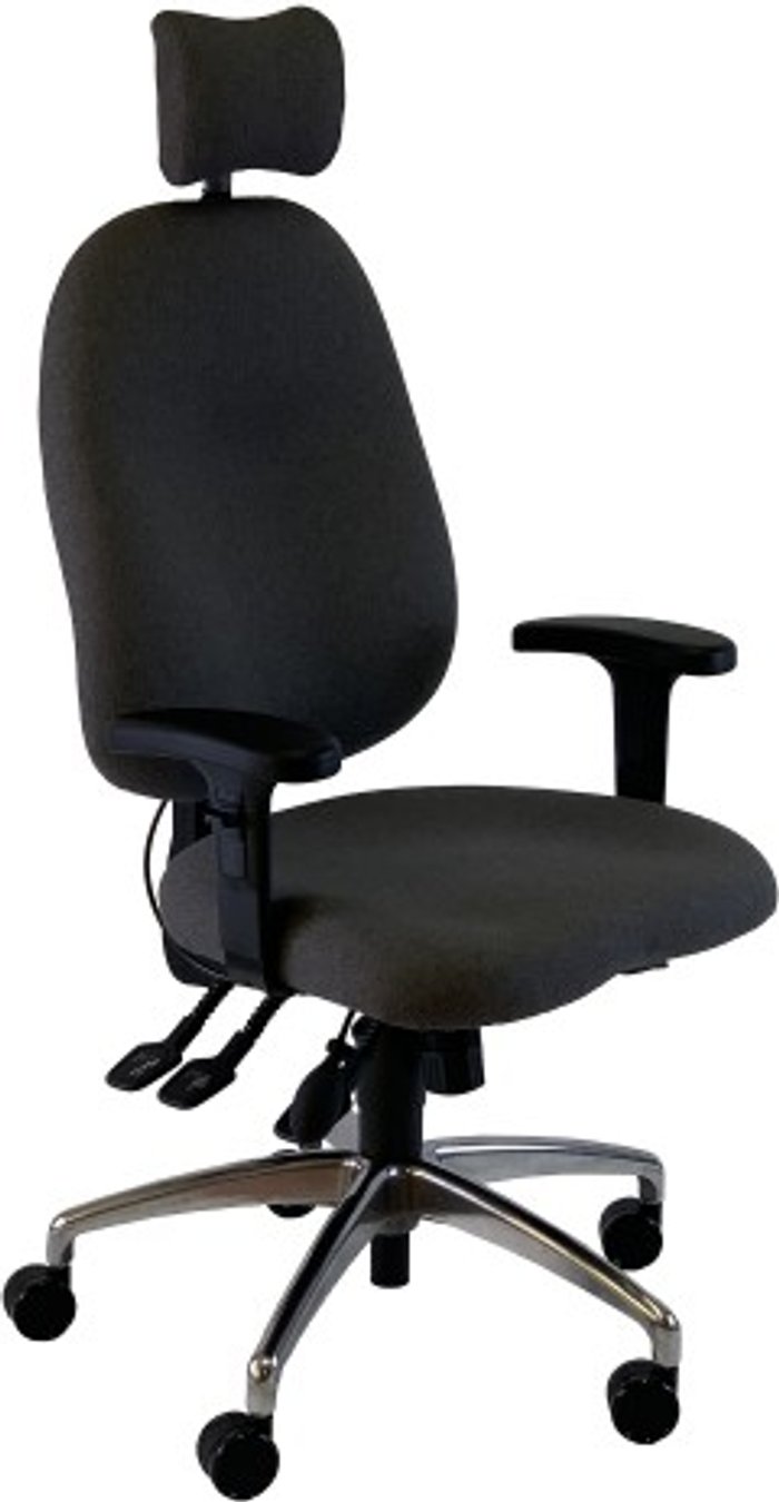 Office Monster | UNI UNI 5 Ergonomic Task Operator Chair Xtreme Havana Black fabric Chrome Base Height Adjustable Arms Headrest UNI UNI 5 Ergonomic Task Operator Chair Xtreme Havana Black fabric Chrome Base Height Adjustable Arms Headrest