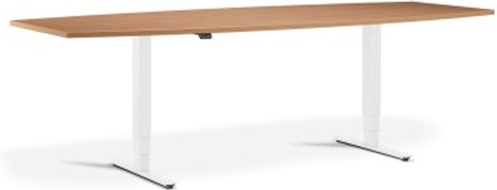 Office Monster | Lavoro Advance Meeting Table 2400 x 1000mm / White / Barrel Top / Beech Lavoro Advance Meeting Table 2400 x 1000mm / White / Barrel Top / Beech