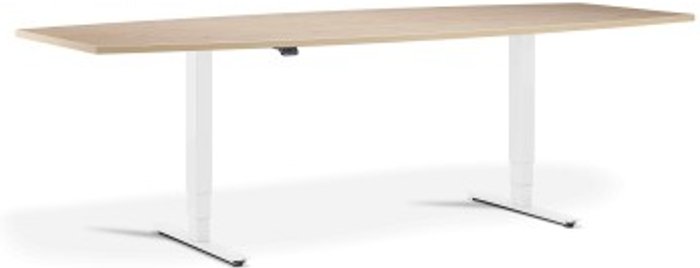 Office Monster | Lavoro Advance Meeting Table 2400 x 1000mm / White / Barrel Top / Maple Lavoro Advance Meeting Table 2400 x 1000mm / White / Barrel Top / Maple