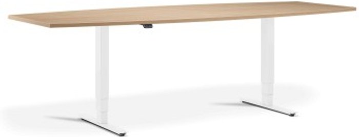 Office Monster | Lavoro Advance Meeting Table 2400 x 1000mm / White / Barrel Top / Oak Lavoro Advance Meeting Table 2400 x 1000mm / White / Barrel Top / Oak