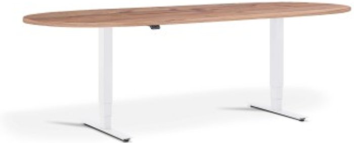 Office Monster | Lavoro Advance Meeting Table 2400 x 1000mm / White / D-End Top / Timber Lavoro Advance Meeting Table 2400 x 1000mm / White / D-End Top / Timber