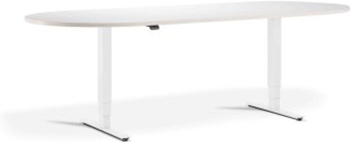 Office Monster | Lavoro Advance Meeting Table 2400 x 1000mm / White / D-End Top / White Lavoro Advance Meeting Table 2400 x 1000mm / White / D-End Top / White