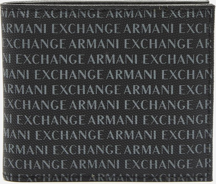 The Hut UK | Armani Exchange Armani Exchange Men's Bifold All Over Print Leather Wallet - Black Armani Exchange Armani Exchange Men's Bifold All Over Print Leather Wallet - Black