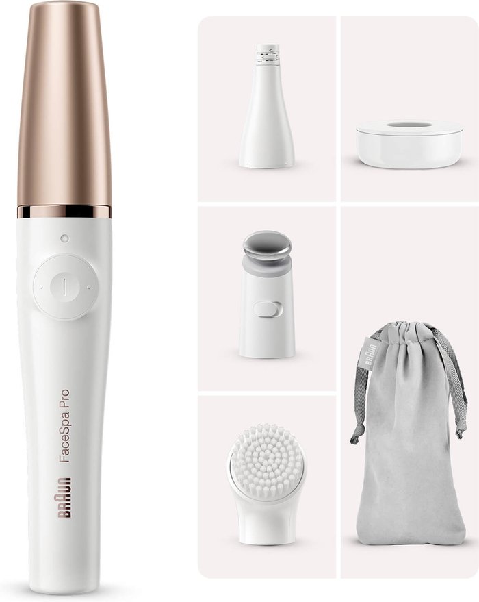 Mankind UK | Braun BRAUN FaceSpa Pro 911 Facial Epilator - Gold & White Braun BRAUN FaceSpa Pro 911 Facial Epilator - Gold & White