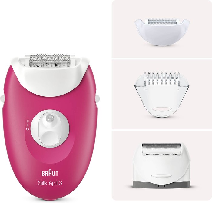 Mankind UK | Braun BRAUN Silk-épil 3-410 Epilator - White & Pink Braun BRAUN Silk-épil 3-410 Epilator - White & Pink