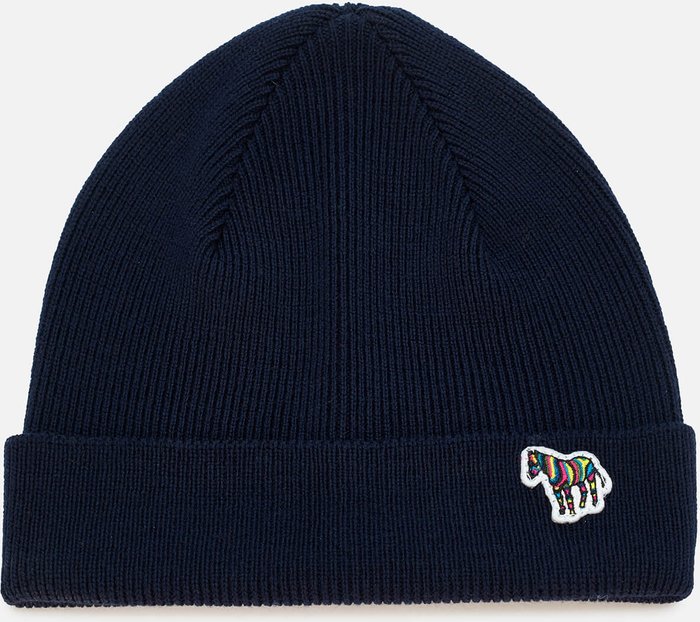 The Hut UK | PS Paul Smith PS Paul Smith Men's Zebra Patch Beanie - Navy PS Paul Smith PS Paul Smith Men's Zebra Patch Beanie - Navy