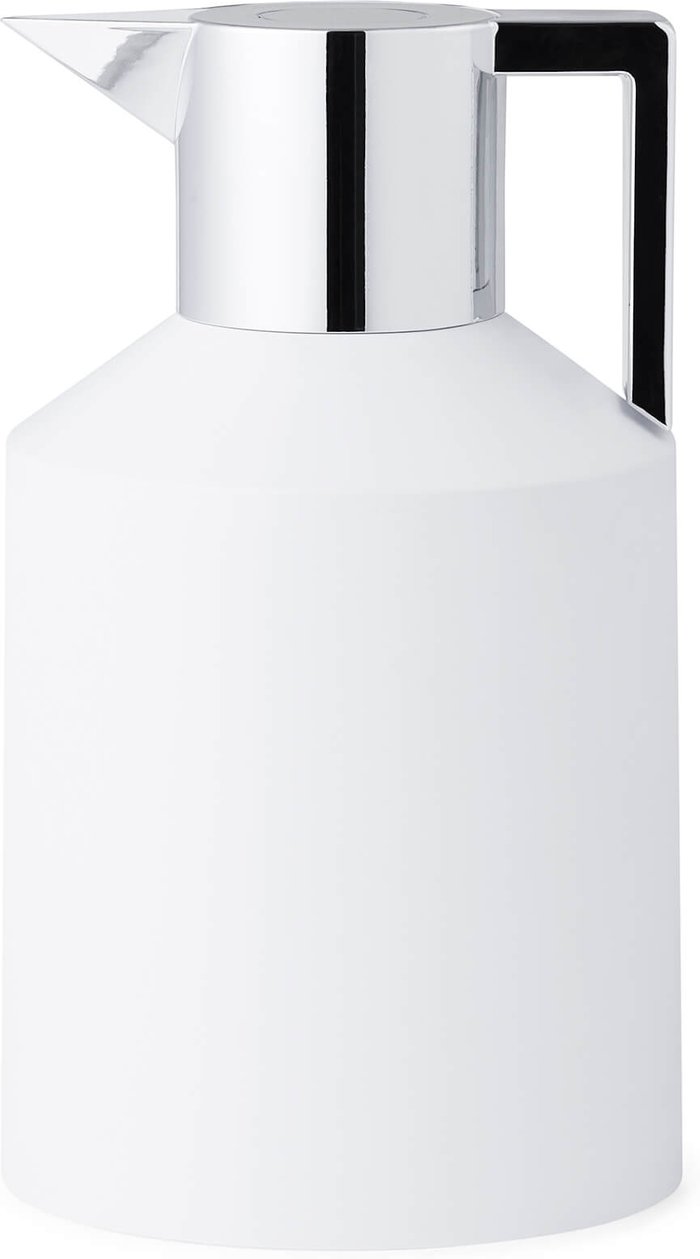 The Hut UK | Normann Copenhagen Normann Copenhagen Geo Vacuum Jug - White/Silver - 1.5L Normann Copenhagen Normann Copenhagen Geo Vacuum Jug - White/Silver - 1.5L