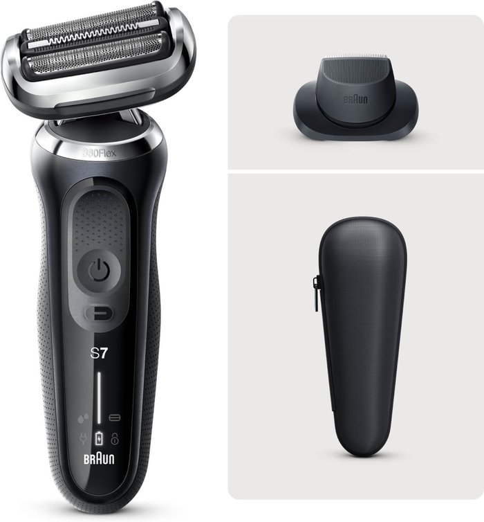 Mankind UK | Braun BRAUN Series 7 70-N1200s Wet and Dry Foil Shaver - Black & Silver Braun BRAUN Series 7 70-N1200s Wet and Dry Foil Shaver - Black & Silver