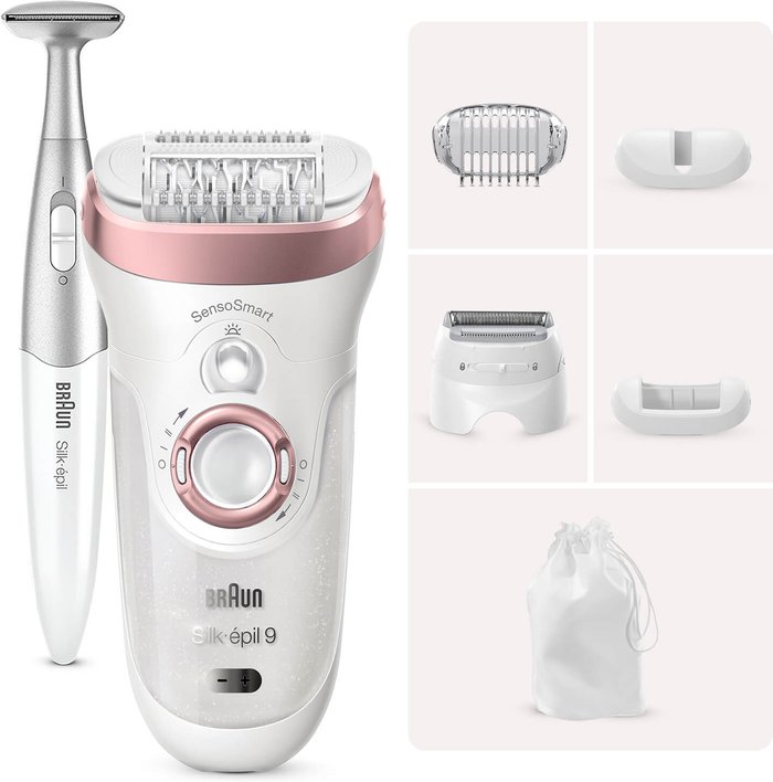 Mankind UK | Braun BRAUN Silk-épil 9 9/890 Wet & Dry Epilator - White Braun BRAUN Silk-épil 9 9/890 Wet & Dry Epilator - White