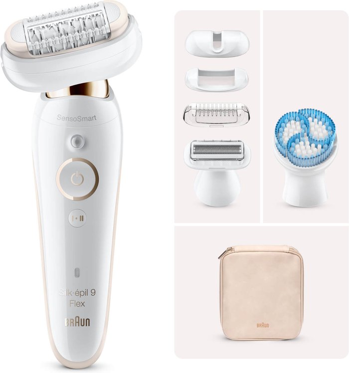 Mankind UK | Braun Braun BRASES9100 Silk-epil 9 Flex Epilator - White and Gold Braun Braun BRASES9100 Silk-epil 9 Flex Epilator - White and Gold