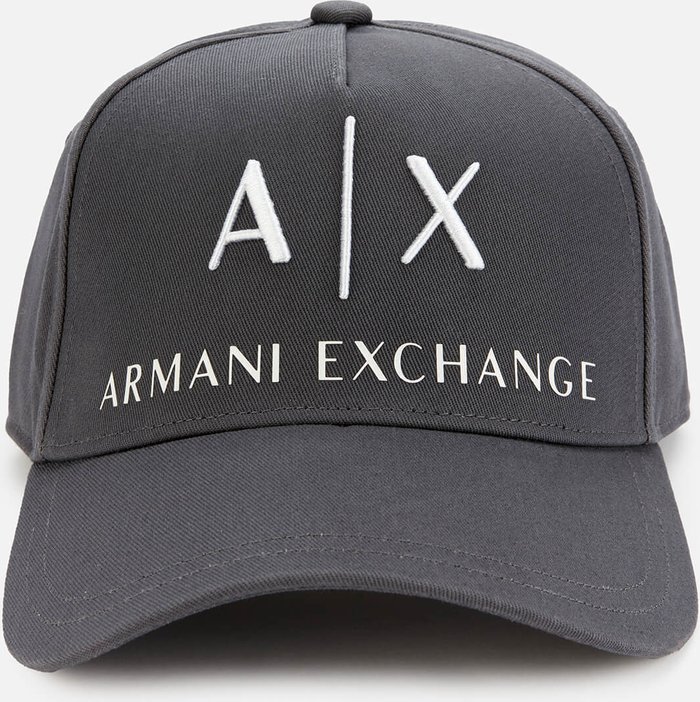 The Hut UK | Armani Exchange Armani Exchange Men's Ax Logo Cap - Lead/Off White Armani Exchange Armani Exchange Men's Ax Logo Cap - Lead/Off White