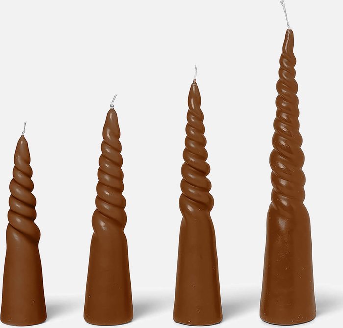 The Hut UK | Ferm Living Ferm Living Twisted Candles - Set of 4 - Amber Ferm Living Ferm Living Twisted Candles - Set of 4 - Amber