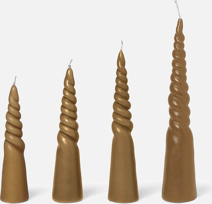 The Hut UK | Ferm Living Ferm Living Twisted Candles - Set of 4 - Straw Ferm Living Ferm Living Twisted Candles - Set of 4 - Straw