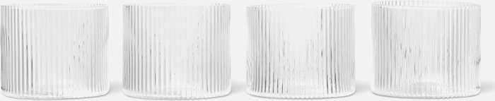 The Hut UK | Ferm Living Ferm Living Ripple Low Glasses - Set of 4 - Clear Ferm Living Ferm Living Ripple Low Glasses - Set of 4 - Clear